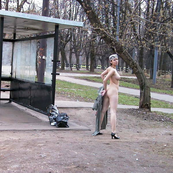 Голая девушка едет в трамвае с пассажирами 20 фото